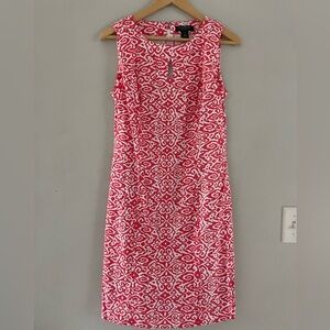 Lauren Ralph Lauren Red and White Patterned Sleeveless Dress